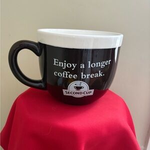 Giant, discontinued Second Cup Brown and White Coffee ☕️ Mug